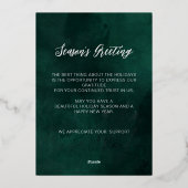 グリーンモダン金ゴールドスノーフレーク事業 箔シーズンカード (裏面)