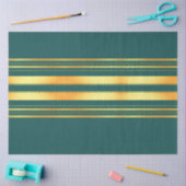 グリーンモダン金ゴールドラグジュアリーリネンテクスチャコレクション 薄葉紙 (クラフト)