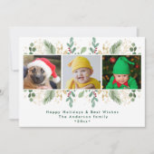 グリーンモダン金ゴールドレッドベリーウォーター色の緑 シーズンカード (正面)