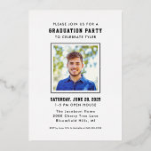 グリーンモダン金ゴールド大学院写真修士会 箔招待状 (裏面)