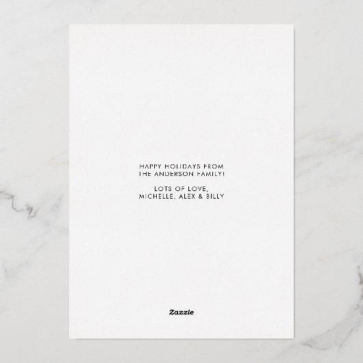 グリーンモダン金ゴールド抽象芸術絵画のクリスマス 箔シーズンカード (裏面)