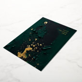 グリーンモダン金ゴールド抽象芸術絵画のクリスマス 箔シーズンカード (回転した状態)