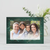 グリーンモダン金ゴールド植物写真チストマ シーズンカード (スタンド正面)