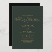 グリーンモダン金ゴールド結婚式 (正面/裏面)