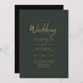 グリーンモダン金ゴールド結婚式 (正面/裏面)