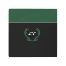 グリーンモダン鹿〔雄ジカの〕枝角モノグラム