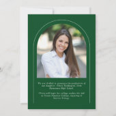 グリーンモダン2フォトアーチ卒業 案内状 (裏面)