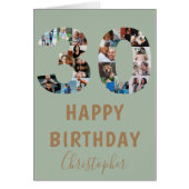 グリーンモダン30thハッピーバースデーフォトコラージュ (正面)