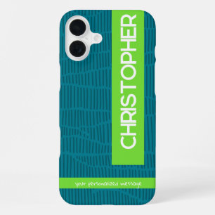 グリーンモダン オリジナルネーム iPhone 16 PLUSケース