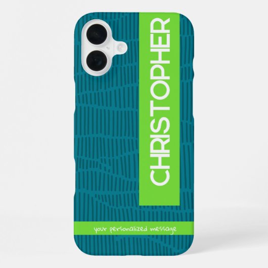グリーンモダン オリジナルネーム iPhoneケース (裏面)