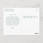 グリーンモダン・フォト卒業ありがとう ポストカード (裏面)