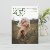 グリーンモダン·フォト卒業発表 招待状 (スタンド正面)