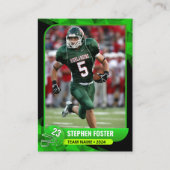 グリーンモダン&ブラックサッカーのトレーディングカード コーリングカード (正面)