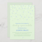 グリーンモダン&ブルーベビー散布招待状 招待状 (正面/裏面)