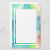 グリーンモダン&ブルー宇宙ネブラウォーター色 便箋 (正面/裏面)