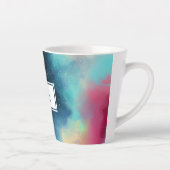 グリーンモダン&レッド宇宙ネブラウォーター色 カフェラテマグ (右)