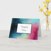 グリーンモダン&レッド宇宙ネブラウォーター色 カード (黄色い花)