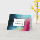 グリーンモダン&レッド宇宙ネブラウォーター色 カード (黄色い花)