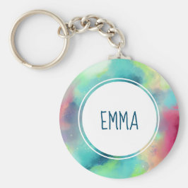 グリーンモダン&レッド宇宙ネブラウォーター色 キーホルダー