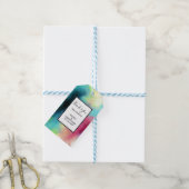 グリーンモダン&レッド宇宙ネブラウォーター色 ギフトタグ (より糸付き)