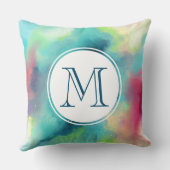 グリーンモダン&レッド宇宙ネブラウォーター色 クッション (裏面)