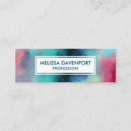 グリーンモダン&レッド宇宙ネブラウォーター色 スキニー名刺
