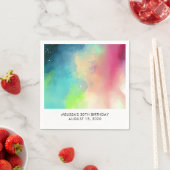 グリーンモダン&レッド宇宙ネブラウォーター色 スタンダードカクテルナプキン (インサイチュ)