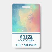 グリーンモダン&レッド宇宙ネブラウォーター色 バッジ (裏面)