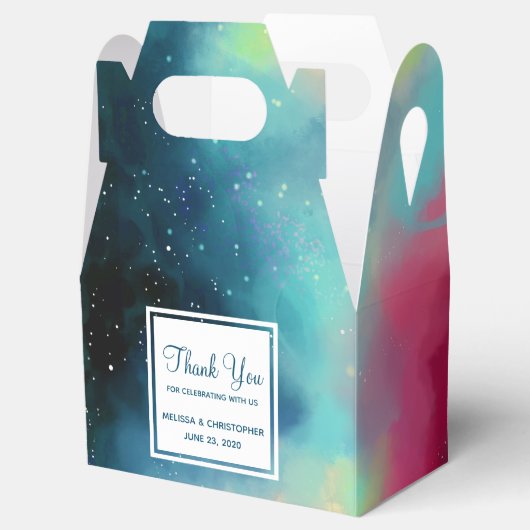 グリーンモダン&レッド宇宙ネブラウォーター色 フェイバーボックス (オープン)