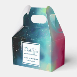 グリーンモダン&レッド宇宙ネブラウォーター色 フェイバーボックス