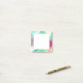 グリーンモダン&レッド宇宙ネブラウォーター色 ポストイット (デスク上)