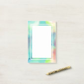 グリーンモダン&レッド宇宙ネブラウォーター色 ポストイット (デスク上)