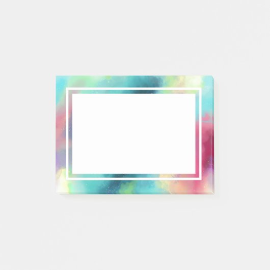 グリーンモダン&レッド宇宙ネブラウォーター色 ポストイット (正面)