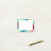 グリーンモダン&レッド宇宙ネブラウォーター色 ポストイット (デスク上)