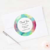 グリーンモダン&レッド宇宙ネブラウォーター色 ラウンドシール (封筒)