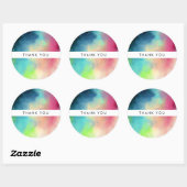 グリーンモダン&レッド宇宙ネブラウォーター色 ラウンドシール (シート)