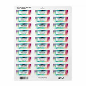 グリーンモダン&レッド宇宙ネブラウォーター色 ラベル (フルシート)