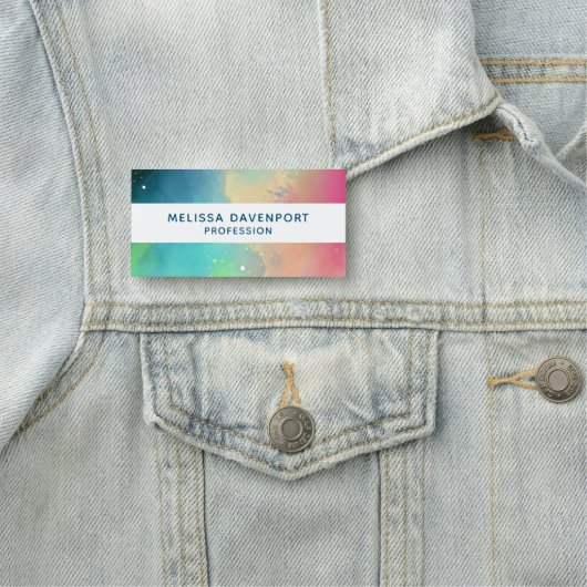 グリーンモダン&レッド宇宙ネブラウォーター色 名札 (インサイチュ)