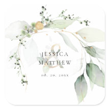 グリーンモダン&金ゴールドユーカリプタステッカー