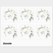 グリーンモダン&金ゴールドユーカリプタステッカー スクエアシール (シート)