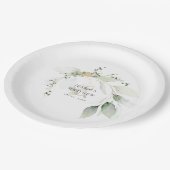 グリーンモダン&金ゴールドユーカリ ペーパープレート (アングル)