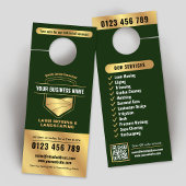 グリーンモダン&金ゴールド造園芝刈り ドアノブサイン