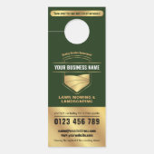 グリーンモダン&金ゴールド造園芝刈り ドアノブサイン (正面)