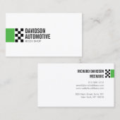 グリーンモダンIIのレーシングフラッグのロ車のゴ 名刺 (正面/裏面)