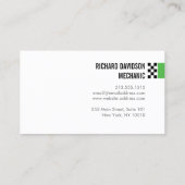 グリーンモダンIIのレーシングフラッグのロ車のゴ 名刺 (裏面)