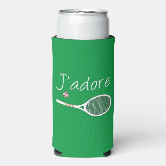 グリーンモダンJ'adore I Love Tennis スリム缶クーラー (Seltzer正面)
