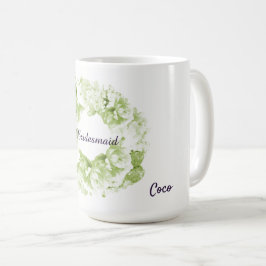 グリーンモノクロリース ブライドルメイド コーヒーマグ コーヒーマグカップ