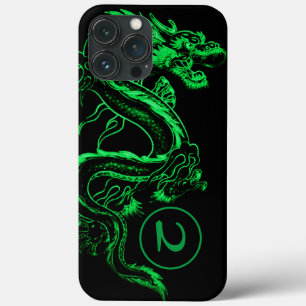グリーンモノグラムのアジアの竜 iPhone 13 PRO MAXケース