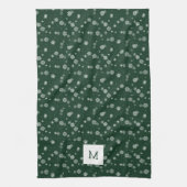 グリーンモノグラムのキッチンタオル キッチンタオル (縦)