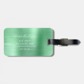 グリーンモノグラムのグリッタードリップブラッシュメタル ラゲッジタグ (裏面横)